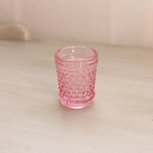 Vintage LE Smith Pink Glass Hobnail Toothpick Holder